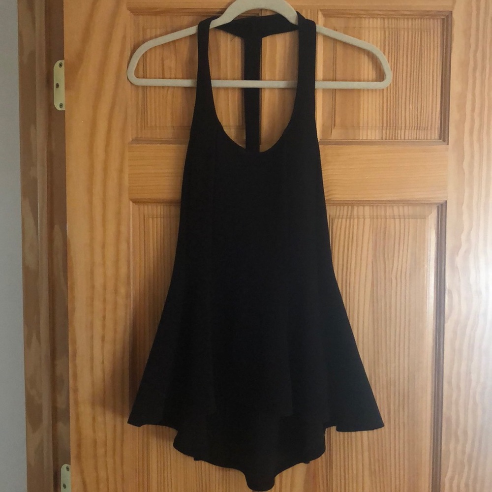 Black peplum tank top
